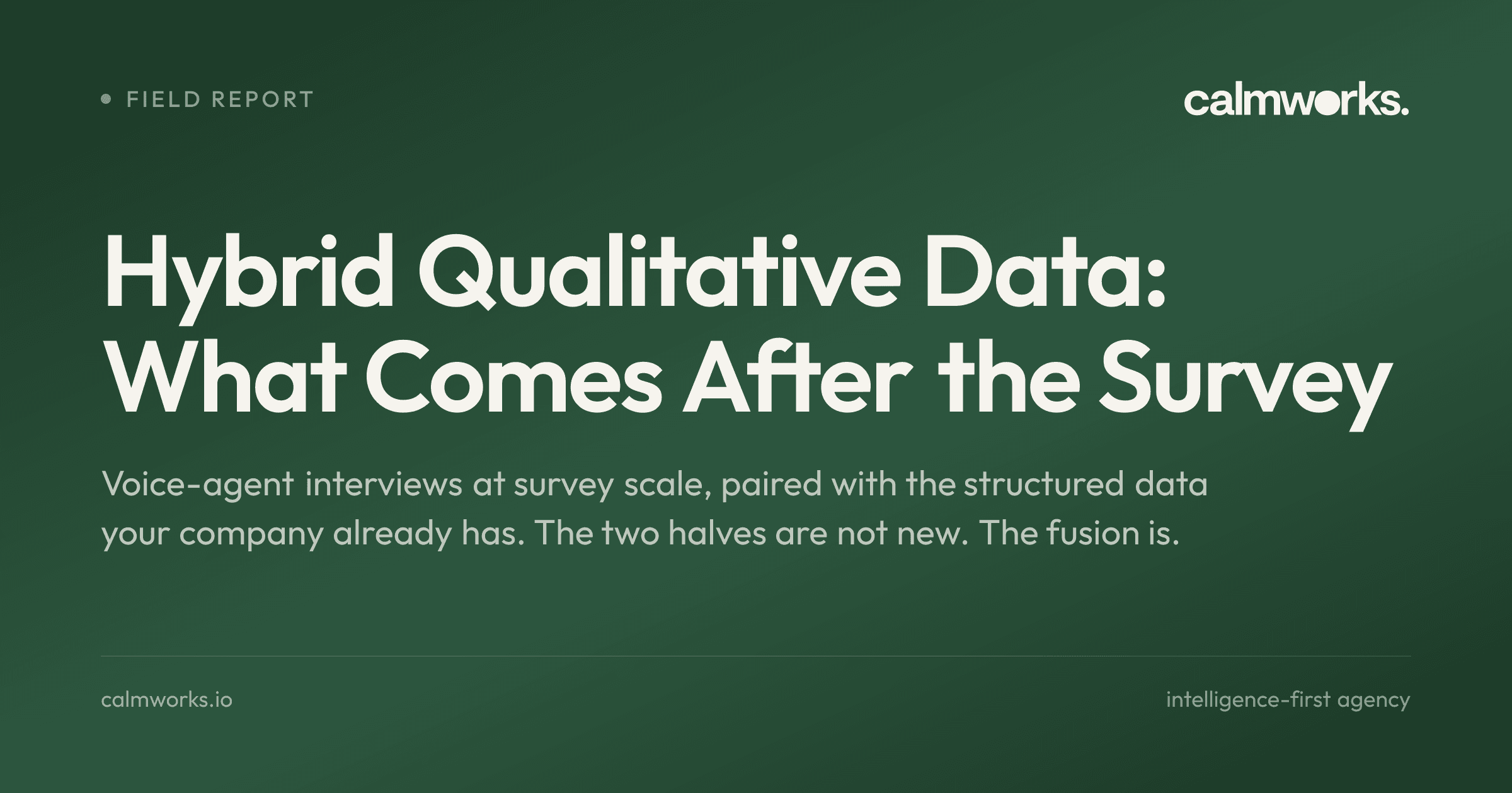Calmworks insight cover: Hybrid Qualitative Data