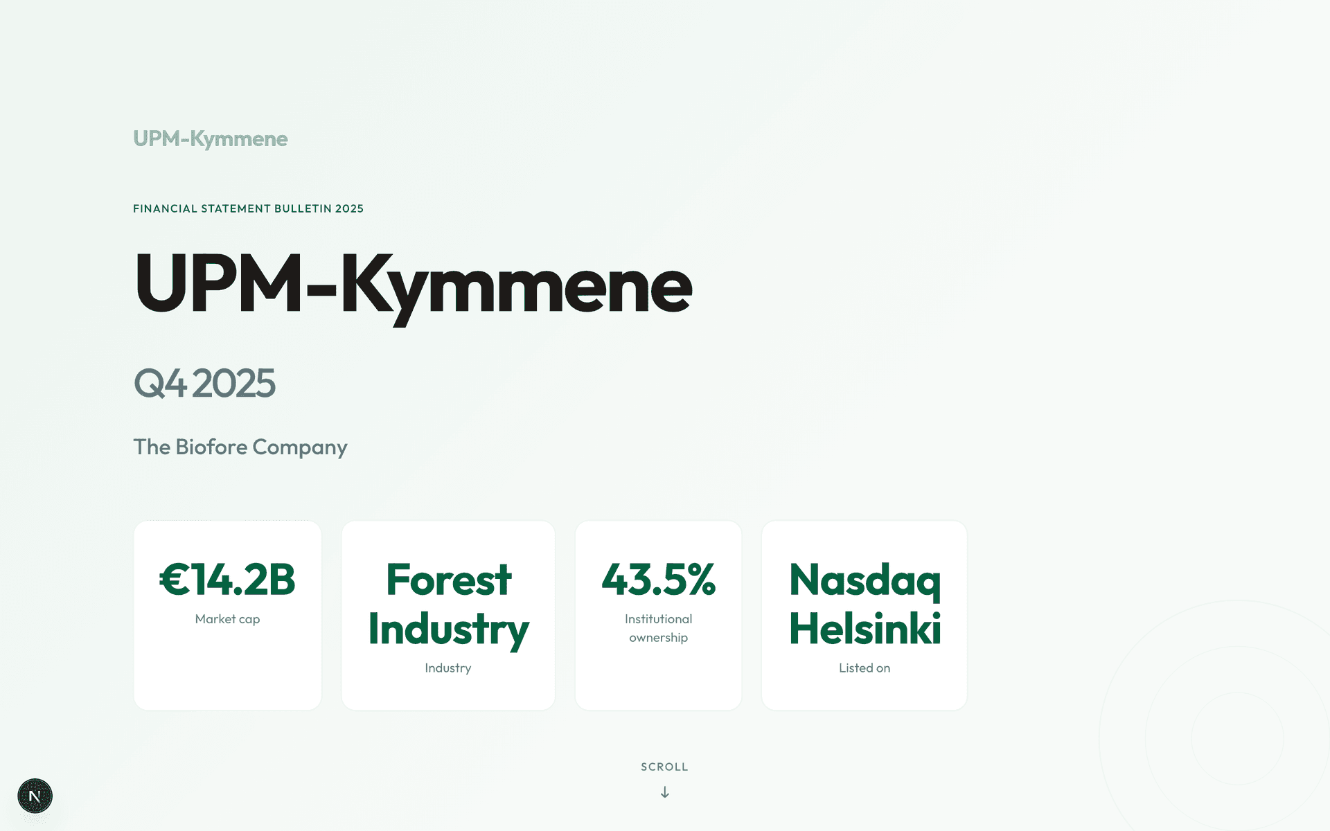 UPM-Kymmene Oyj interactive report